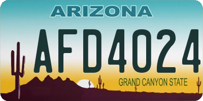 AZ license plate AFD4024