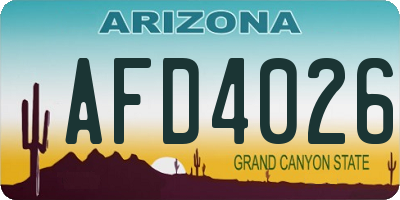 AZ license plate AFD4026