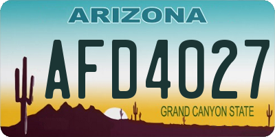 AZ license plate AFD4027