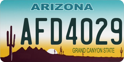 AZ license plate AFD4029