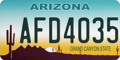 AZ license plate AFD4035