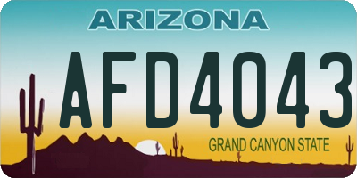 AZ license plate AFD4043