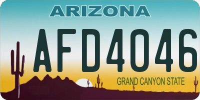 AZ license plate AFD4046