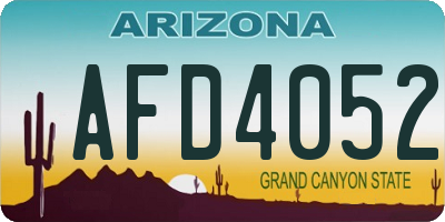 AZ license plate AFD4052