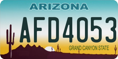 AZ license plate AFD4053