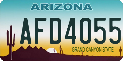 AZ license plate AFD4055