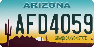 AZ license plate AFD4059