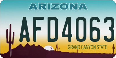 AZ license plate AFD4063