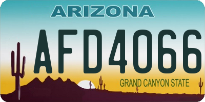 AZ license plate AFD4066