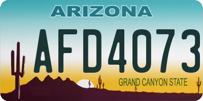 AZ license plate AFD4073