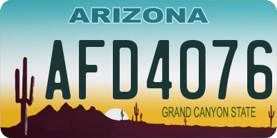 AZ license plate AFD4076