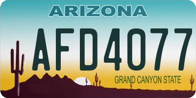 AZ license plate AFD4077