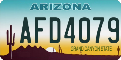 AZ license plate AFD4079