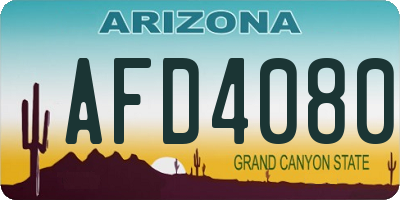 AZ license plate AFD4080