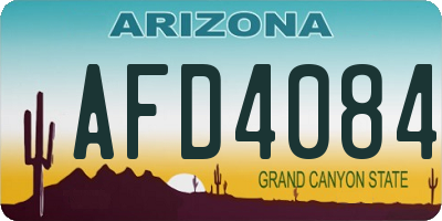 AZ license plate AFD4084