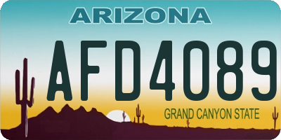 AZ license plate AFD4089