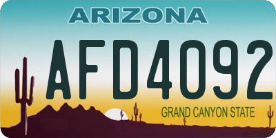AZ license plate AFD4092