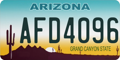AZ license plate AFD4096