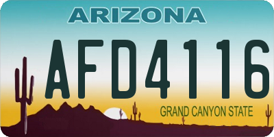 AZ license plate AFD4116