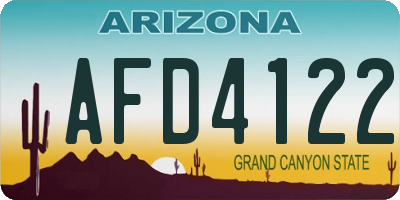 AZ license plate AFD4122