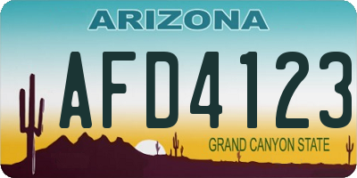 AZ license plate AFD4123