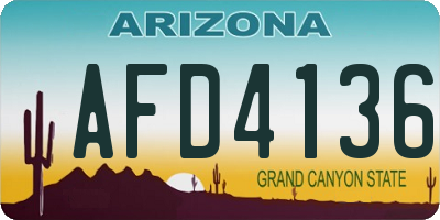 AZ license plate AFD4136