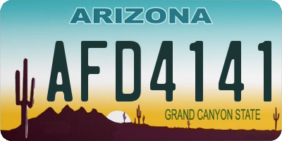 AZ license plate AFD4141