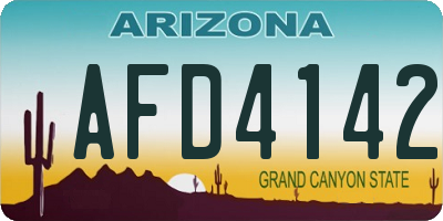 AZ license plate AFD4142