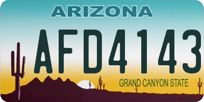 AZ license plate AFD4143