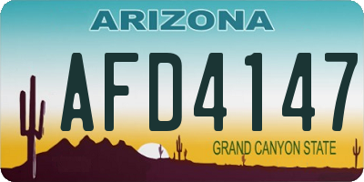 AZ license plate AFD4147