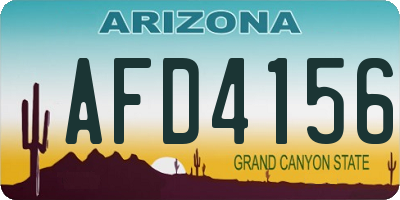 AZ license plate AFD4156