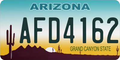 AZ license plate AFD4162