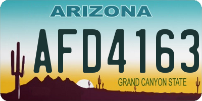 AZ license plate AFD4163