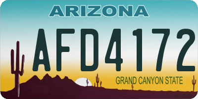 AZ license plate AFD4172
