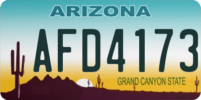 AZ license plate AFD4173