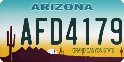 AZ license plate AFD4179