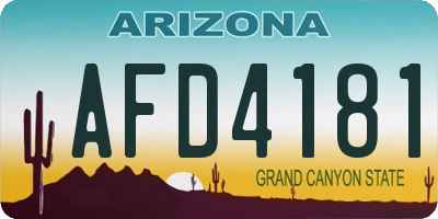 AZ license plate AFD4181