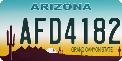 AZ license plate AFD4182