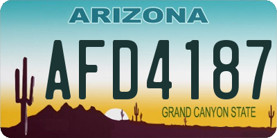 AZ license plate AFD4187