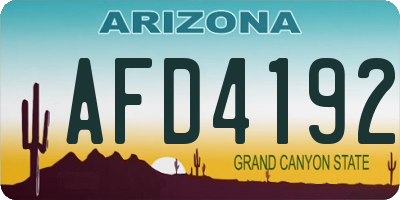 AZ license plate AFD4192