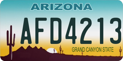 AZ license plate AFD4213