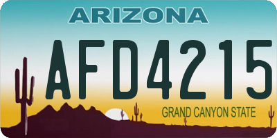 AZ license plate AFD4215