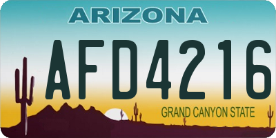 AZ license plate AFD4216