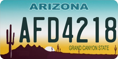 AZ license plate AFD4218