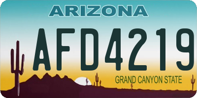 AZ license plate AFD4219