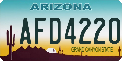 AZ license plate AFD4220