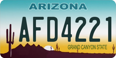 AZ license plate AFD4221