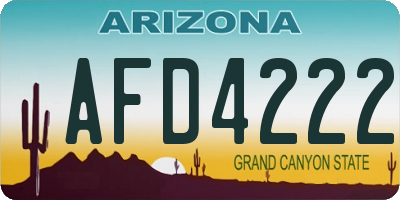 AZ license plate AFD4222