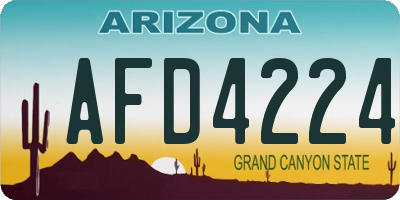 AZ license plate AFD4224