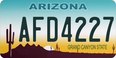 AZ license plate AFD4227